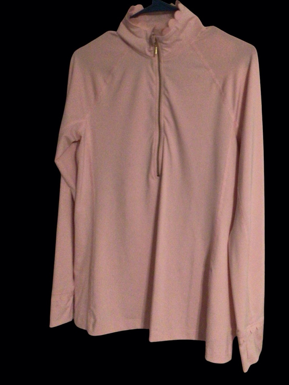 EUC...Womens crown & ivy Pale Pink Mock Neck zip jacket
